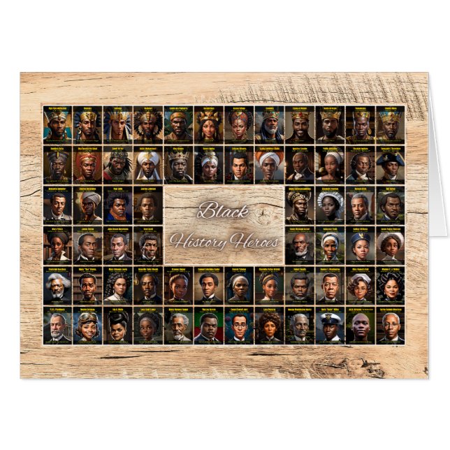 64 Black History Heroes Giant Gift Card Wood (Front Horizontal)