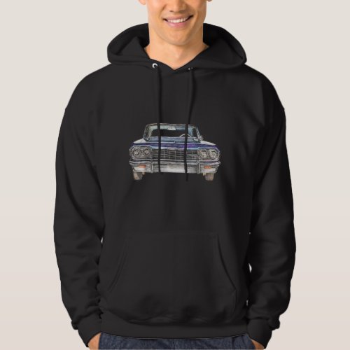 64 Impala Front Lowrider Mens Auto Car Show Hoodie