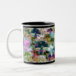 64 Mushrooms 5 Two-Tone Coffee Mug