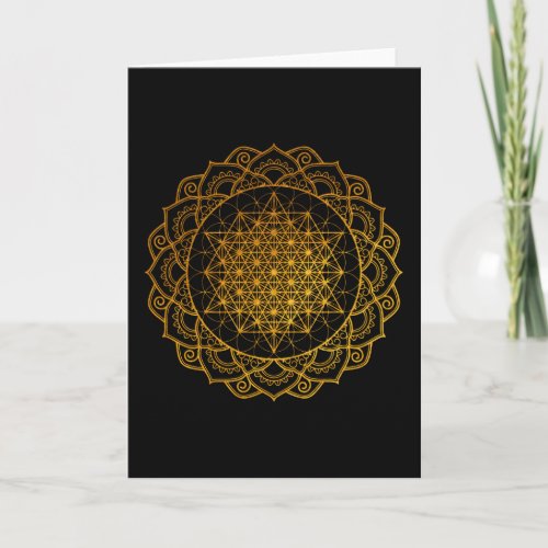 64 Tetrahedron Flower Of Life Mandala Card