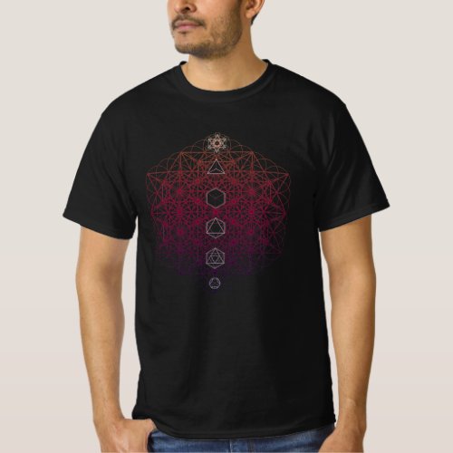 64 Tetrahedron Metatrons Cube Sacred Geo T_Shirt