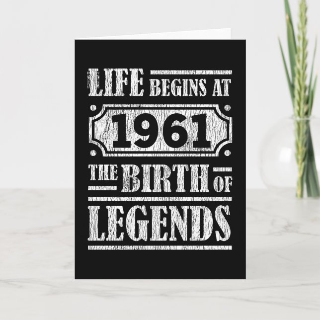 64 Year Old 1961 Birth Of Legend 64th Birthday Card (Front)