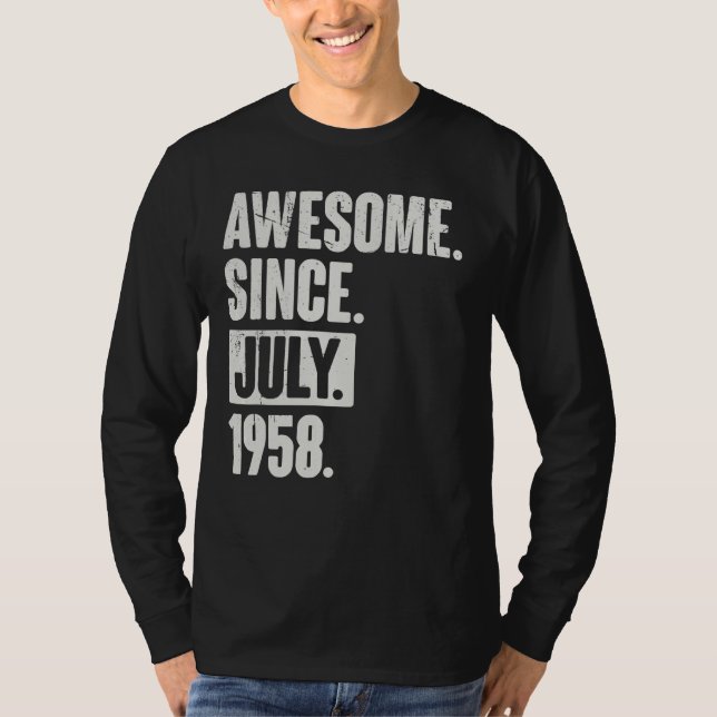 64 Year Old 64th Birthday   Awesome Since July 195 T-Shirt (Front)