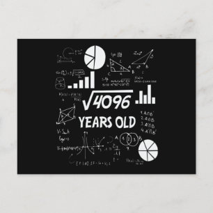 64 Year Old Bday Math Teacher 64th Birthday Gift Postcard