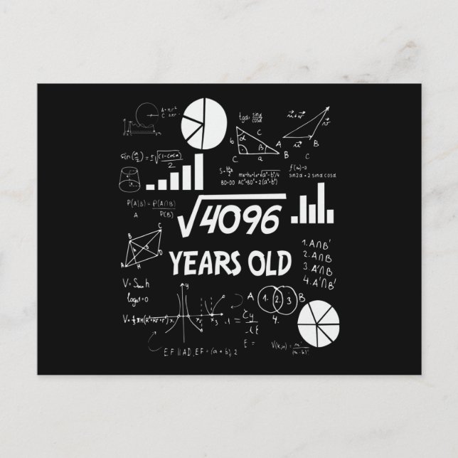 64 Year Old Bday Math Teacher 64th Birthday Gift Postcard (Front)