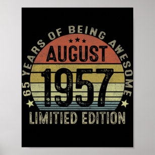 64 Year Old Gifts August 1958 Limited Edition Poster