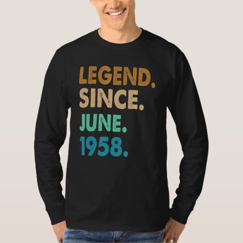 64 Year Old  Legend Since June 1958 64th Bday Vint T_Shirt