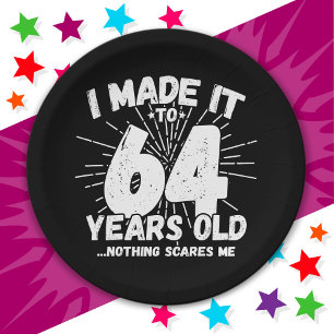 64 Year Old Sarcastic Meme Funny 64th Birthday Paper Plates