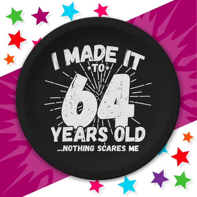 64 Year Old Sarcastic Meme Funny 64th Birthday Paper Plates (Creator Uploaded)