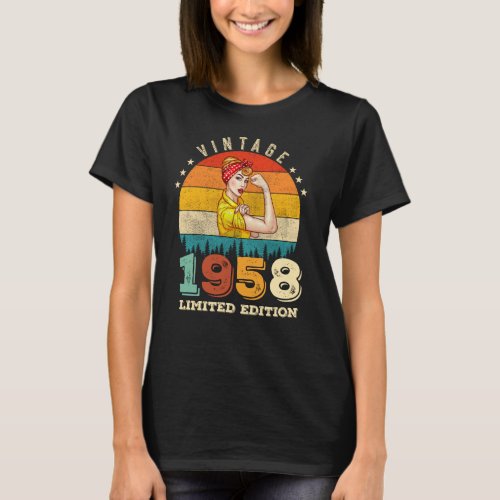 64 Year Old Women Bday 1958 Vintage 64th Birthday T_Shirt
