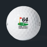 64 Years and Still Swinging Funny 64th Birthday Golf Balls<br><div class="desc">Celebrate 64 years of fun and a love for golf with these "64 Years and Still Swinging" golf balls! Perfect as a humorous and unique gift for any golf enthusiast turning 64. Whether they're hitting the greens or just enjoying a laugh, these golf balls are a playful reminder that age...</div>