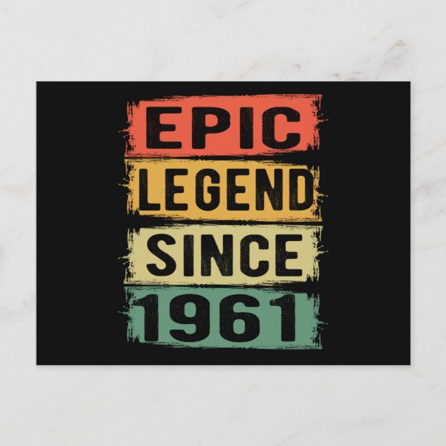 64 Years Old Bday 1961 Epic Legend 64th Birthday Postcard (Front)