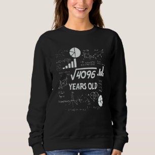 64 Years Old Bday Math Teacher 64th Birthday Gift Sweatshirt