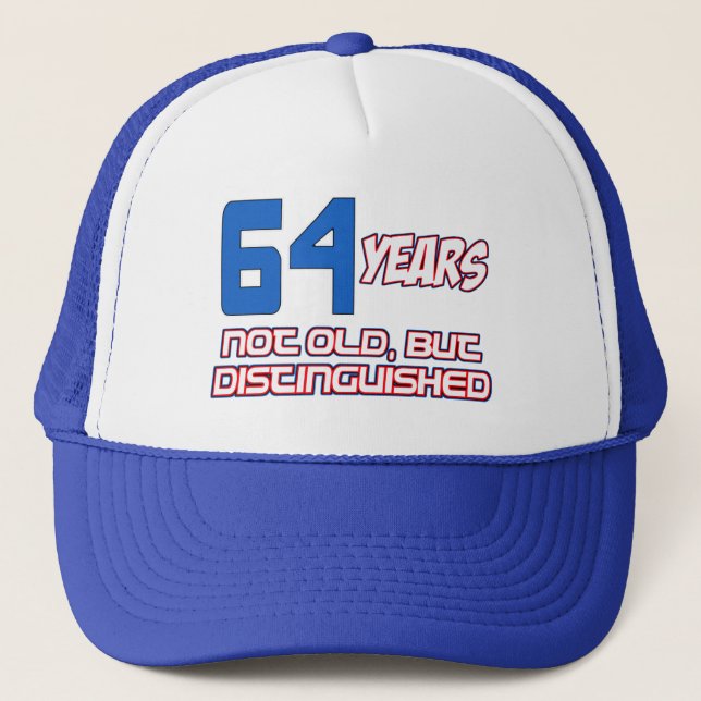 64 YEARS OLD BIRTHDAY DESIGNS TRUCKER HAT (Front)