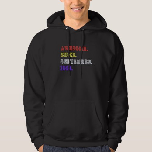 64 Years Old September 1958  64th Birthday Hoodie