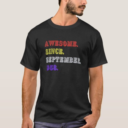 64 Years Old September 1958  64th Birthday T_Shirt