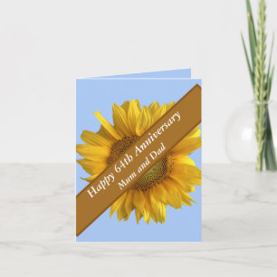 64th Anniversary Sunflower Editable Card