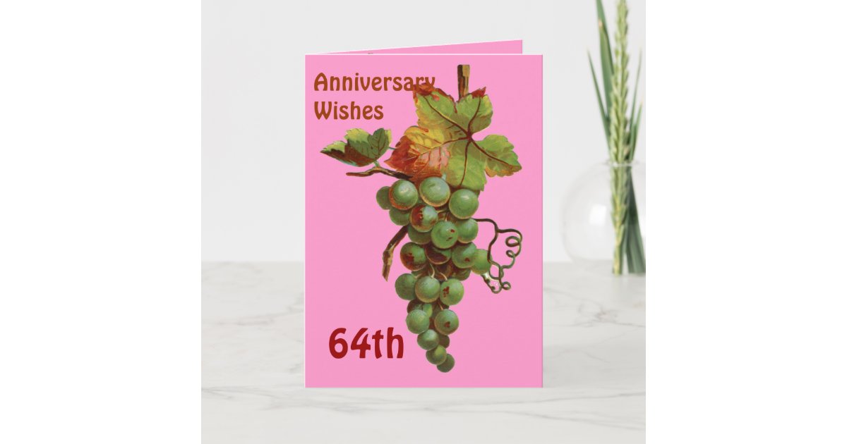 64th Anniversary wishes, customisable Card | Zazzle.com
