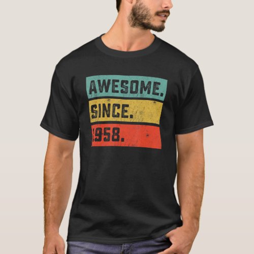 64th Birthday  Awesome Since 1958 64 Years Old T_Shirt
