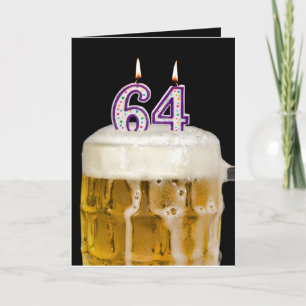 64th Birthday Beer on black Card