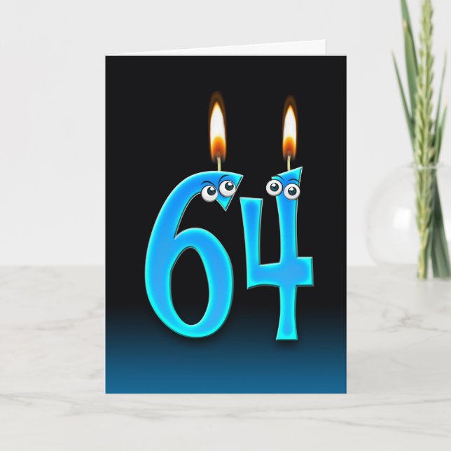 64th Birthday Candles Card (Front)