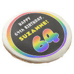 [ Thumbnail: 64th Birthday: Colorful Rainbow # 64, Custom Name ]
