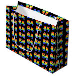 [ Thumbnail: 64th Birthday: Fun Rainbow Event Number 64 Pattern Gift Bag ]