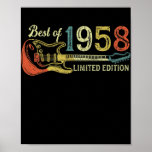 64th birthday gifts for men women Guitar Lover Poster<br><div class="desc">64th birthday gifts for men women Guitar Lover Born in 1958 Gift. Perfect gift for your dad,  mom,  papa,  men,  women,  friend and family members on Thanksgiving Day,  Christmas Day,  Mothers Day,  Fathers Day,  4th of July,  1776 Independent day,  Veterans Day,  Halloween Day,  Patrick's Day</div>