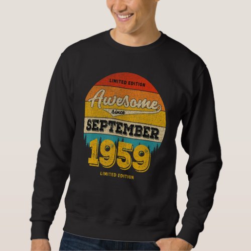 64th Birthday In SEPTEMBER 2023  Awesome Since 195 Sweatshirt