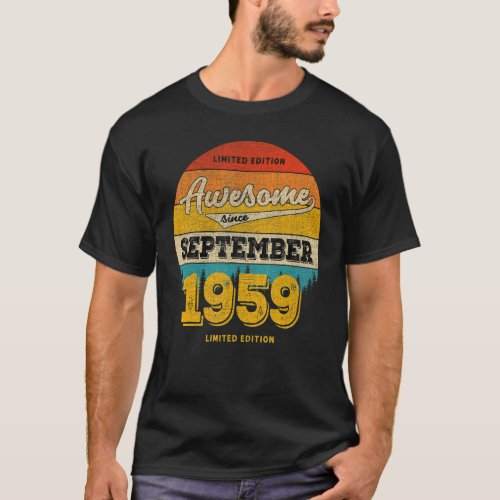 64th Birthday In SEPTEMBER 2023  Awesome Since 195 T_Shirt