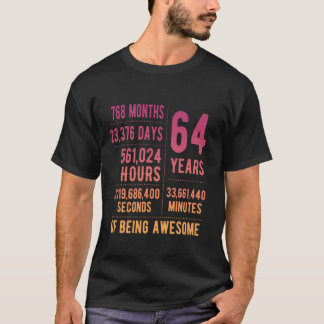 64th Birthday Men Women Funny 64 Years Old T-Shirt