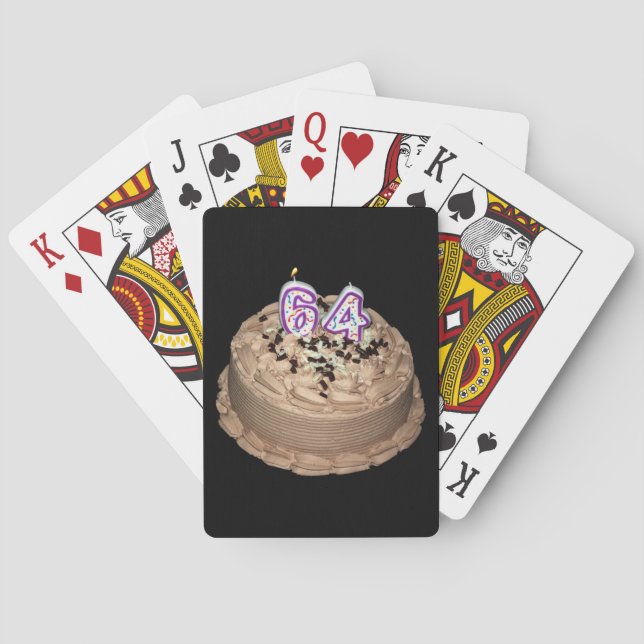 64th Birthday Party Cake Food Photography Poker Cards (Back)