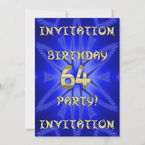 64th Birthday party invitation