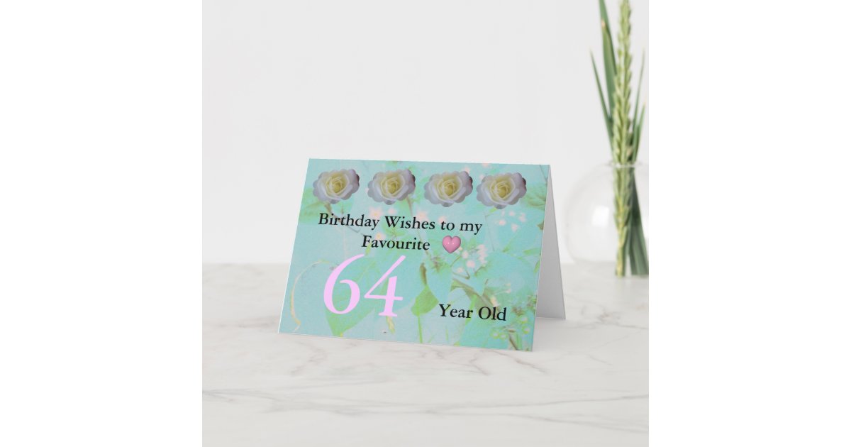 64th Birthday Wishes Greeting Card | Zazzle.com