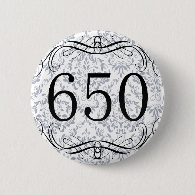 650 Area Code Pinback Button (Front)