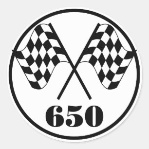 650 Checkered Flags Classic Round Sticker