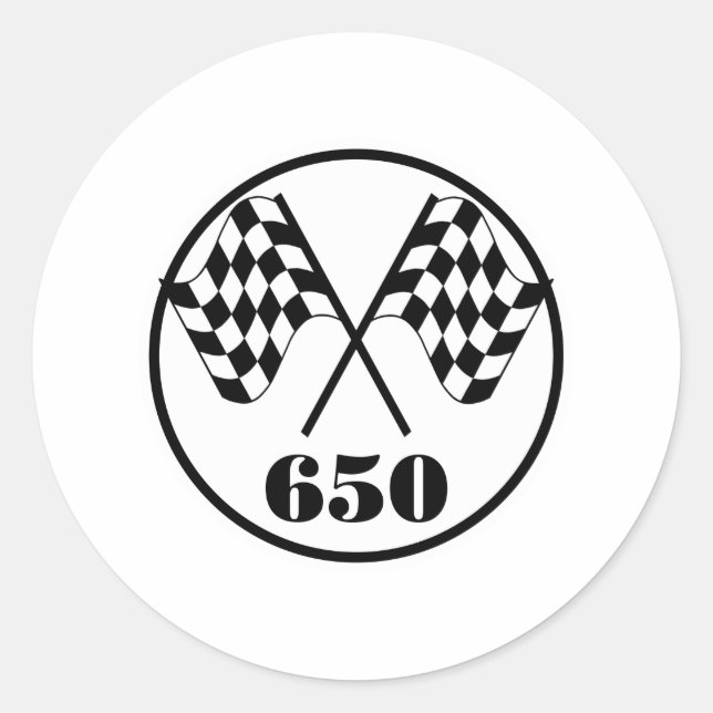 650 Checkered Flags Classic Round Sticker (Front)