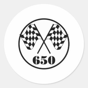 650 Checkered Flags Classic Round Sticker