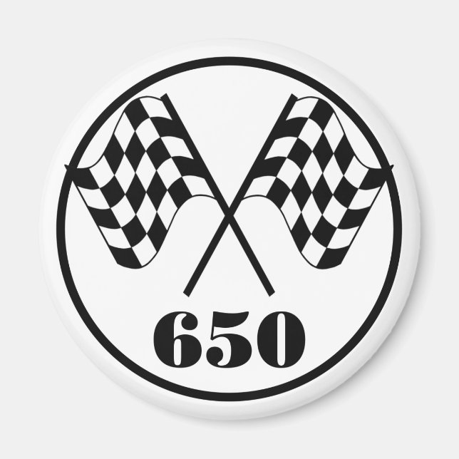650 Checkered Flags Magnet (Front)