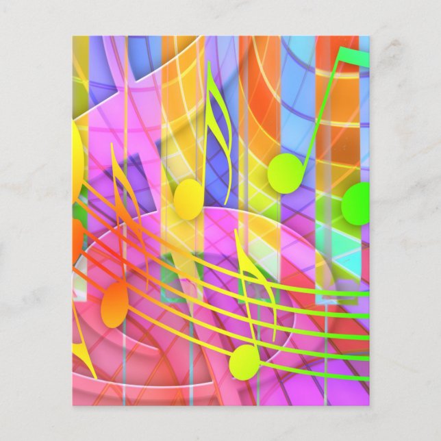 654580 COLORFUL MUSIC NOTES BACKGROUNDS WALLPAPERS FLYER (Front)