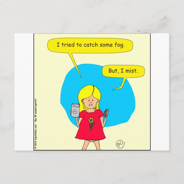 656 tried to catch fog cartoon postcard (Front)