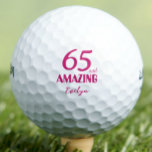 65 and Amazing Grandma Gift – Pink 65th Birthday Golf Balls<br><div class="desc">This personalized golf ball with “65 and Amazing” in bold pink is a playful and thoughtful birthday gift for your amazing grandma who loves to tee off in style! Enjoy!</div>