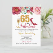 65 and Fabulous Birthday Invitation for Women (Standing Front)