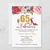 65 and Fabulous Birthday Invitation for Women (Front)