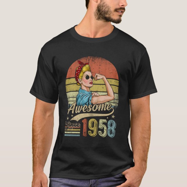 65 Awesome Since 1958 65Th T-Shirt (Front)