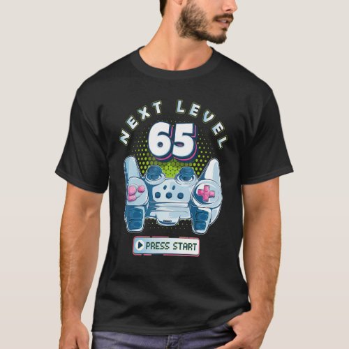 65 Birthday Gamer Next Level 65 Gaming Controller  T_Shirt