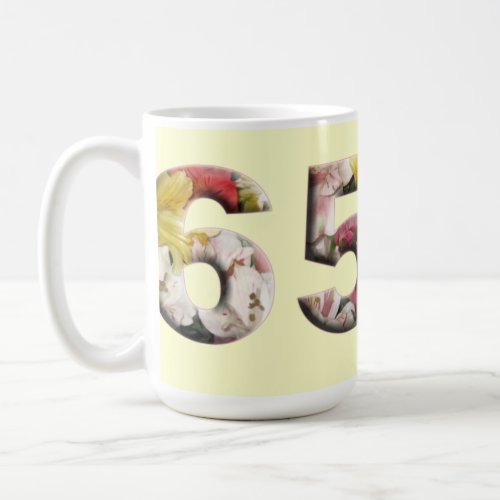 65 floral milestone mug 65th birthday anniversary