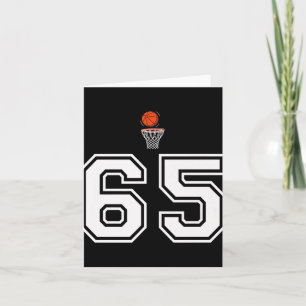 65 Number Basketball Style Vintage White Premium Card