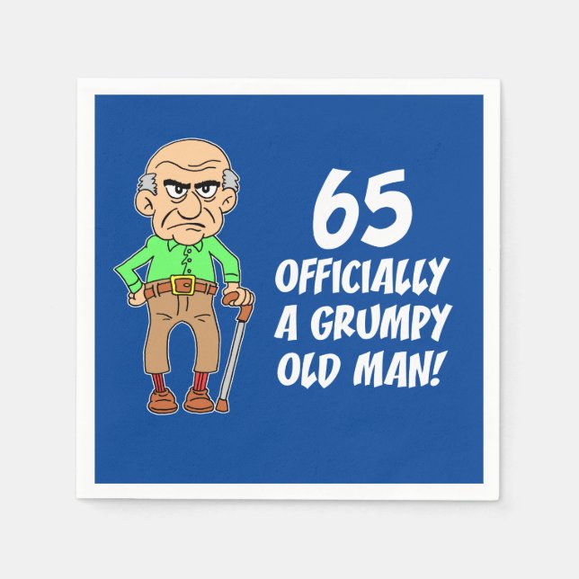 65 Officially A Grumpy Old Man Napkins (Front)