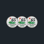 65 & Still on Par Funny Personalized 65th Birthday Golf Ball Marker<br><div class="desc">Celebrate a golfer’s 65th birthday in style with this humorous and personalized golf ball marker! Featuring a funny design that adds a playful touch to their game, this marker can be customized with a name or special message. Perfect for golfers who love to hit the greens and enjoy a good...</div>
